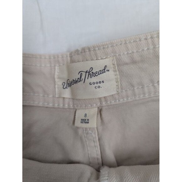 Universal Thread women's size 8 cream ivory sailor wide leg denim pants I2 - Picture 6 of 9